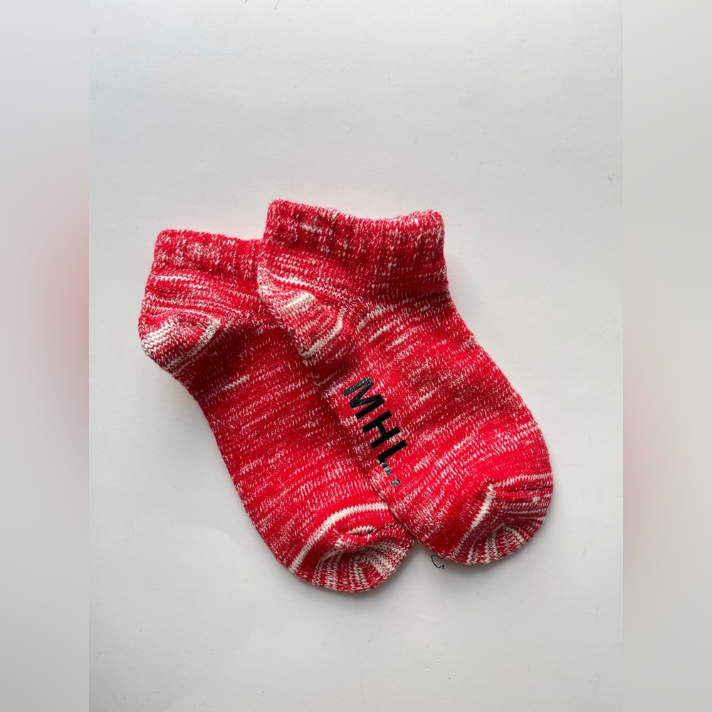 MHL Red and White Knit Socks